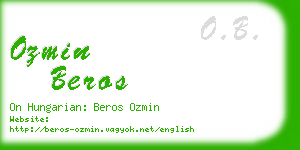 ozmin beros business card